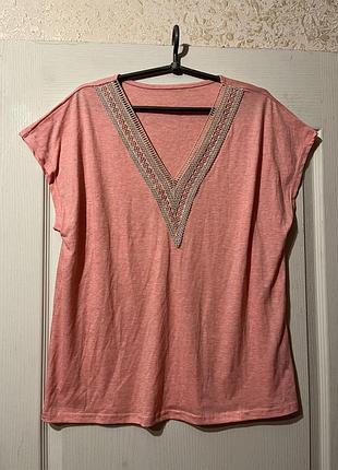 Персиковая футболка, блуза, блузка 52-54 (13)
