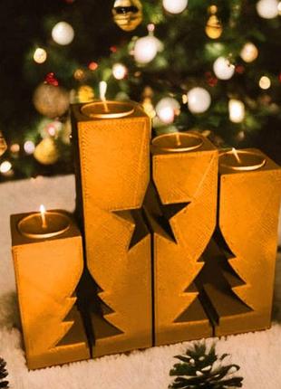 Рождественский подсвечник на резьбу