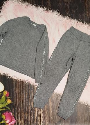 Теплый костюм для девочки костюм primark штаны и свитерик на девочку вязаный костюм зимний