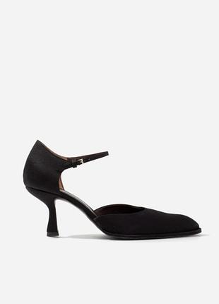 Сатинові туфлі жіночі чорні kachorovska liza 40 розмір
