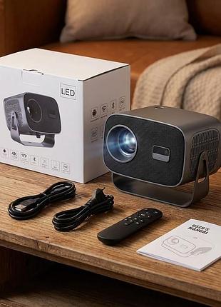 Портативный смарт-проектор v8 4k на android 11 из wi-fi 2.4g/5g и bluetooth 5.0