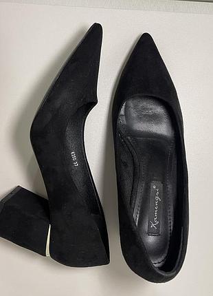 Туфлі чорні на підборах квадрат 39 розмір