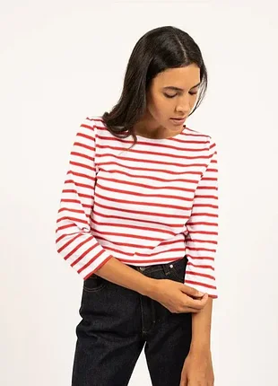 Лонг в красно-белую полоску organic cotton