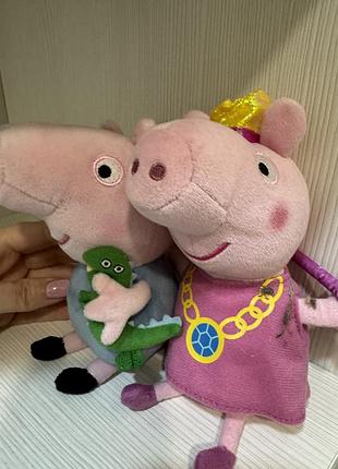 Свинка пеппа та джордж мʼякі іграшки