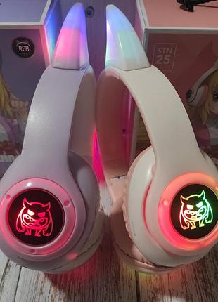 Беспроводные детские наушники, наушники с ушками и подсветкой
