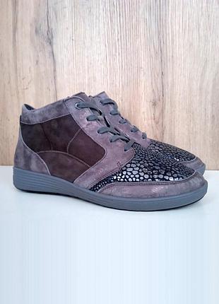 Нові німецькі натуральні хайтопи, демі кросівки, кеди на широку ногу, весна осінь, р. 41