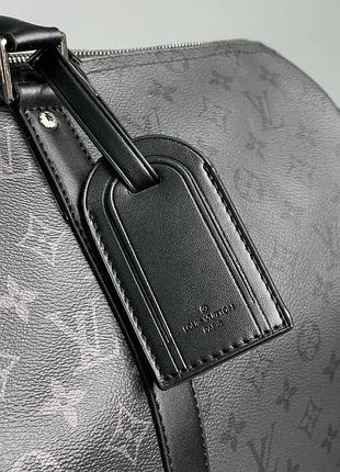 Сумка keepall louis bandouliere reverse monogram eclipse vuitton canvas 50 black 5
