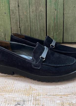 Замшевые чёрные туфли лоферы paul green оригинал