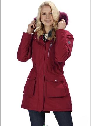 Куртка парка демисезонная красная женская водо и ветронепроницаемая большого размера regatta