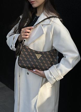 Сумка guess noelle quattro g shoulder bag brown