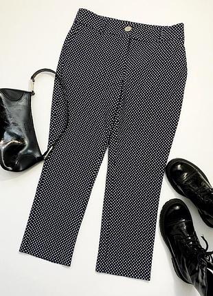 Темно-сині укорочені штани guess у білий горошок оригінал