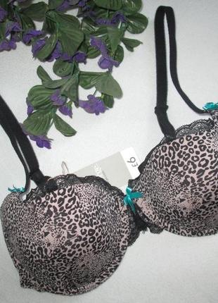 Шикарный бюстгальтер в леопардовый принт пуш ап george