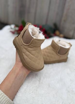 Угги 52, р.17,18,19,20,21,22,23,24,25, еко-шкіра+хутро, беж