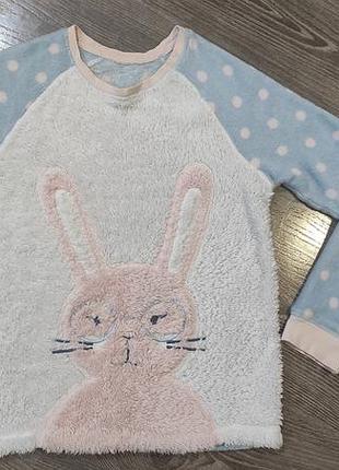 Домашняя кофта с зайчиком george (бирка срезана), на рост от 134 до 152 см.