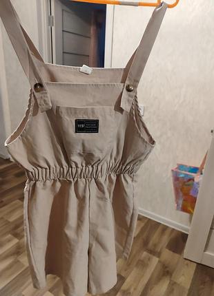 Бежевий комбінезон з шортами з карманами на підлітка
