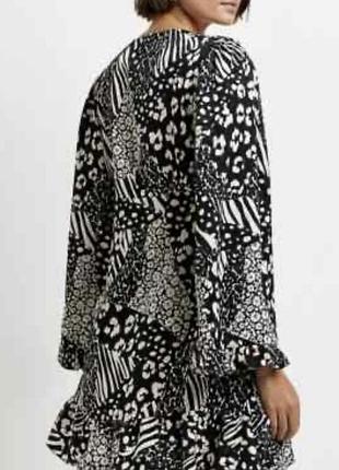 🔥черно-белое платье 👗 шифон 🌸 f&f