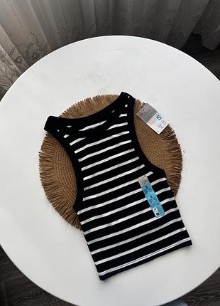 Базовий топ в мікро рубчик з натуральної тканини