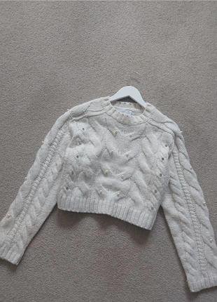 Женский теплый вязаный свитер