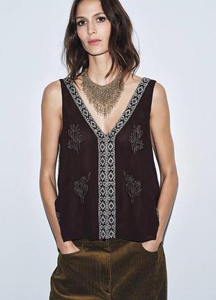 Топ с вышивкой zw collection limited edition