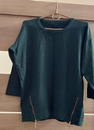 Кофточка изумрудная женская, см.замеры.