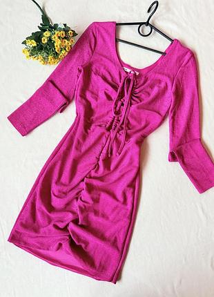 Жіноча святкова міні сукня з люрексом р.s