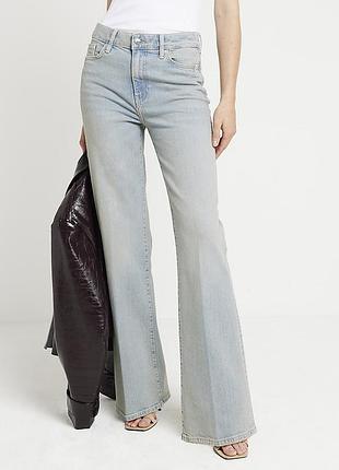 Прямі широкі жинси wide leg river island склад 99% бавовна 1% еластан розмір 14 (42) l