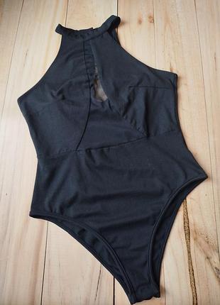 Черное боди гольф shein m