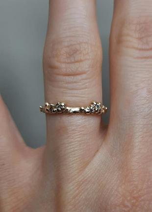 Золотая кольца как с пинтерфейсом, 585, 16 размер