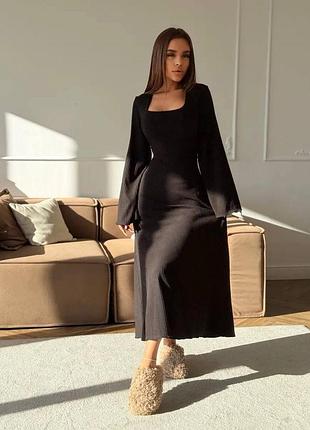 Тепла ангорова сукня в рубчик ima-425