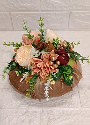 Тыква декоративная, тыква из ткани, осенний декор, подарок на праздник осени