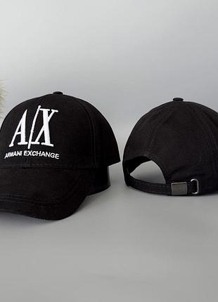 Мужская кепка armani exchange хлопковая черная армани эксчендж на лето (b)