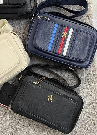 Сумка мужская tommy hilfiger черная барсетка через плечо томми хелфигер (b)