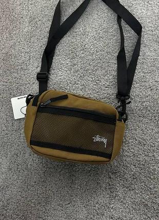Мессенджер stussy коричневый сумка через плече стуси (b)