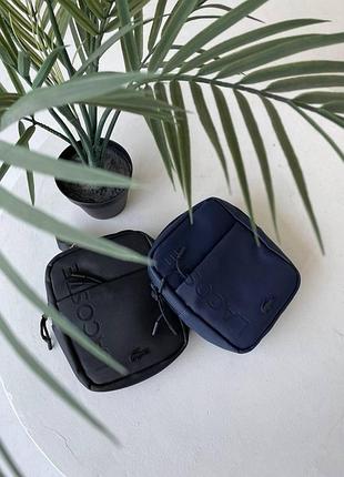 Сумка мужская lacoste черная барсетка через плечо лакоста (b)