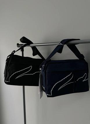 Сумка мужская lacoste черная барсетка через плечо лакоста (b)