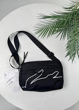 Сумка мужская lacoste черная барсетка через плечо лакоста (b)