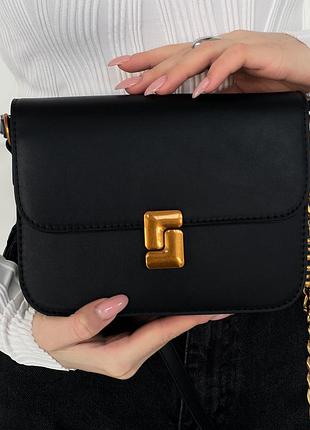 Женская сумка кросс-боди черная кожаная (b)