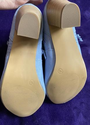 Новые  голубые ботиночки под замш5 фото