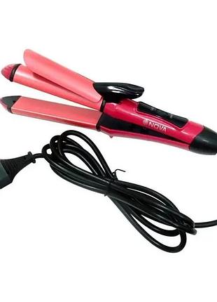 Плойка-утюжок для волос nova 2in 1 beauty set nhc-2009 распродажа