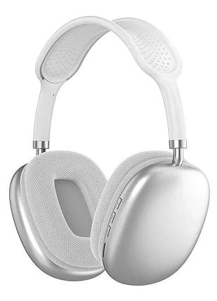 Белые беспроводные полноразмерные bluetooth наушники macaron p9 max