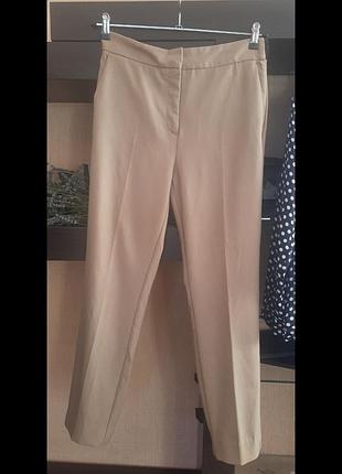 Классические женские брюки zara песочно бежевого цвета