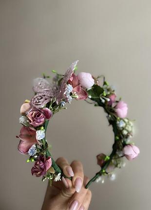 Обруч лісової феї з метеликами