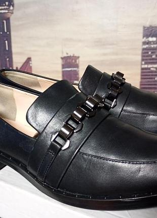 Женские кожаные лоферы karl lagerfeld, размер 8, длина стельки 24 см (р-38)