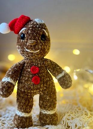 Іграшка пряничний чоловічок плюшевий