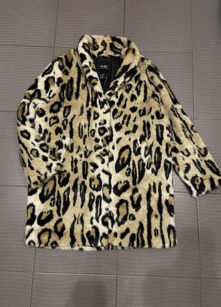 Шуба зі штучного хутра леопард ягуар