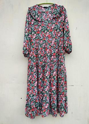 Платье в цветочный принт zara m