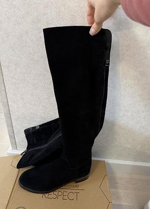 Жіночі замшеві шкіряні ботфорти, черевики, чоботи respect