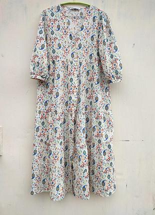 Платье халат на пуговицах zara