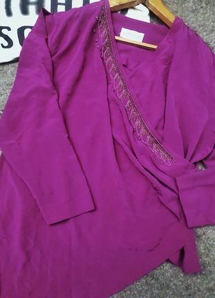 Блуза ассиметрия вышивка биссер