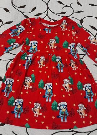 Плаття новорічне 100% бавовна на дівчинку 1,5-2 роки, фірми tu